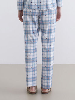 Beli Lastikli Ekose Kad?n Pijama Alt?