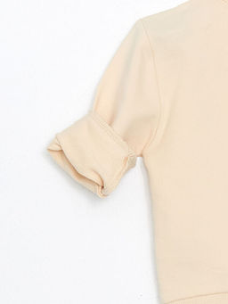 Bisiklet Yaka Bask?l? Erkek Bebek Sweatshirt ve E?ofman Alt 2li