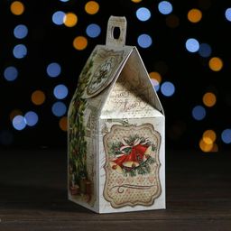 Цена за 5 шт. Подарочная коробка Домик с елкой, 9,1 х 7 х 15,7 см - Simaland фото 2