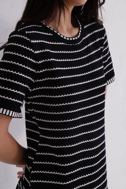 Платье вязаное чёрное в полоску - Martichelli фото 5