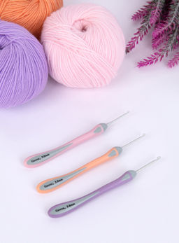 Для вязания Gamma RHT крючок с прорезин. ручкой алюминий d 2.0 мм 14.5 см в блистере c покрытием фото 6