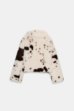 ANIMAL PRINT FAUX FUR JACKET