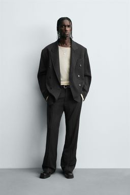 STRIPED SUIT DOUBLE-BREASTED BLAZER
