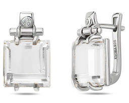 Серьги, горный хрусталь, Эммануэль