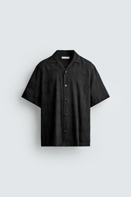 CAMISA RELAXED FIT JACQUARD GEOM?TRICO / Negro - Zara фото 7