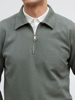 Polo Yaka Erkek Sweatshirt