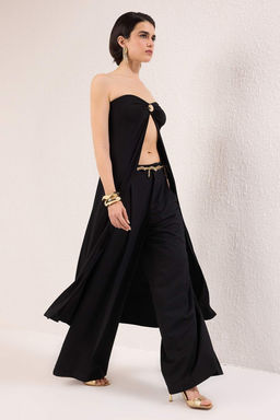 Siyah Kalp Yaka Aksesuar Detayl? Orme Sandy Party Bluz TPRSS25BZ00049