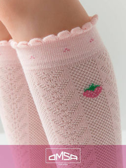 (Omsa) Gambaletto 32А01 (ажурные с рисунком на резинке и пикотами)) rosa
