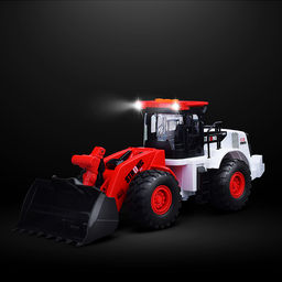 Трактор "Бульдозер" (свет, звук) в коробке (красный)