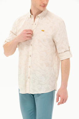 U. S. Polo Assn Мужская рубашка с длинным рукавом цвета экрю - U.s. polo assn фото 6