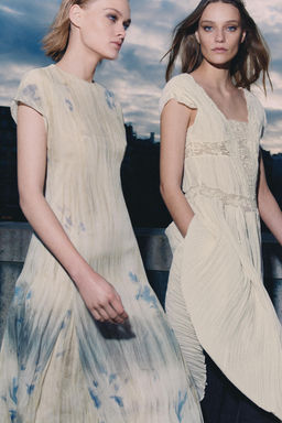 VESTIDO PLISADO ENCAJE ZW COLLECTION / Crudo - Zara фото 3