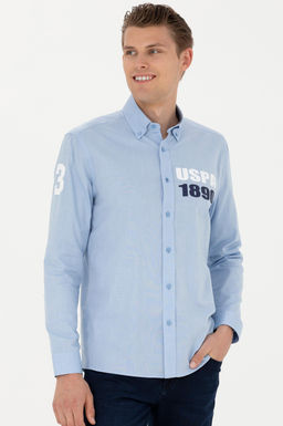 Мужская синяя рубашка с длинным рукавом - U.s. polo assn фото 10