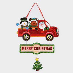 Новогоднее украшение настенное Дед мороз с друзьями, подвеска, 49,5х39,5 см