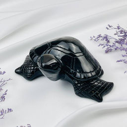 Фигурка резная Черепаха из серебристого Обсидиана - Радуга самоцветов фото 3