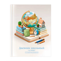 Дневник школьный 1-4 класс арт. 72707 ГЛОБУС / твёрдый переплёт 7БЦ, А5+, 48 л., глянцевая ламинация