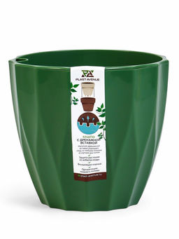 Кашпо для цветов Флюте, 1.9 л, d=16 см, h=14.5 см, пластик, цвет малахит - Simaland фото 8
