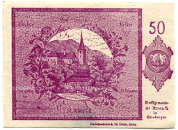 50 геллеров 1920 года Австрия Санкт-Никола на Дунае (нотгельд)