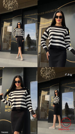 Женское платье с кофтой в полоску - Bruno фото 3