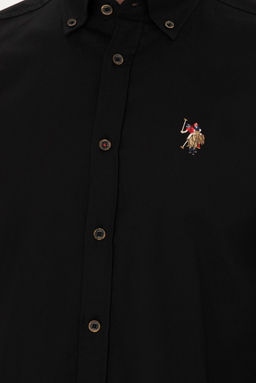 Мужская черная базовая рубашка с длинным рукавом - U.s. polo assn фото 7