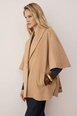 Bej Vucut Secmeyen Mono Kapama Oversize Midi Kase Kaban TWOAW26KB00064 - Trendyolmilla фото 4