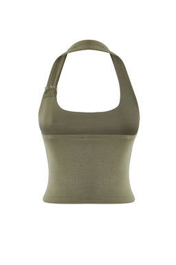 Trendyolmilla Siyah Boyundan Baglamal? Kemer Detayl? Fitted/Vucuda Oturan Orme Bluz TWOSS24BZ00580  фото 12