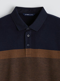 Polo Yaka Renk Bloklu Erkek Sweatshirt