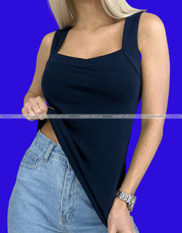 Цена за 1 шт. Майки женские Miss Emma Турция широкие бретели арт. 10023 СИНИЕ