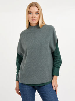 водолазка женская свободного кроя без рукавов