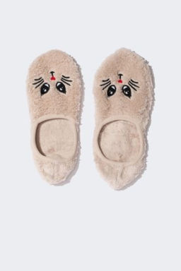 Kad?n Kedi Temal? Pelus Ev Corab?