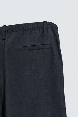 PANTAL?N RELAXED FIT 100% LINO / Marino oscuro