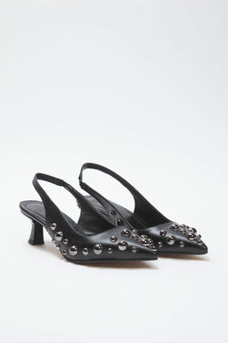 Trendyol Shoes Siyah Trok Tasl? Kad?n Kitten Topuklu Ayakkab? TAKSS25TO00088 - Trendyolmilla фото 4