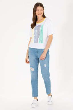 Женские голубые джинсовые брюки - U.s. polo assn фото 3