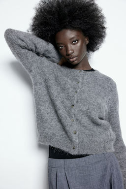 Cardigan en mezcla de alpaca