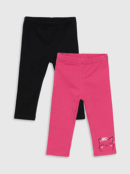 Beli Lastikli Bask?l? K?z Bebek Tayt 2li