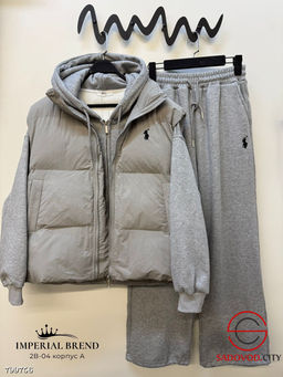 Костюм тройка З в 1 жилетка, худи на молнии и широкие штаны - Bruno фото 2