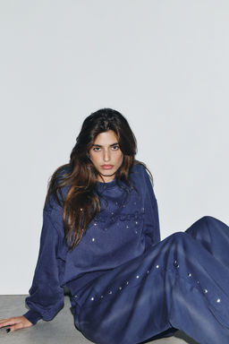 FADED SWEATSHIRT WITH STUDS - Zara фото 5