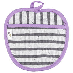 Прихватка с запахом 19х19см Лайн-3, форма Яблоко, рогожка 171г/м2, хлопок 100%, наполнитель - ватин 280г/м2, на пластмассовом подвесе, Домашняя мода (Россия)  фото 2