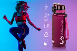 Бутылка для воды 500 мл 6,5*6,5*23 см "Style Matte" с углублениями д/пальцев, бургундия