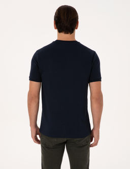 Lacivert Regular Fit %100 Pamuk Bisiklet Yaka Basic T-shirt - Cacharel фото 5