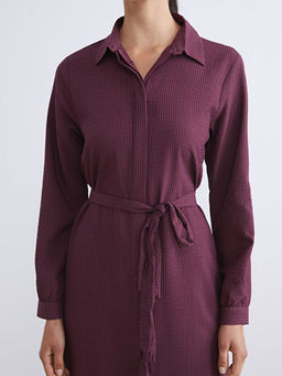 Beli Ku?akl? Dokulu G?mlek Elbise