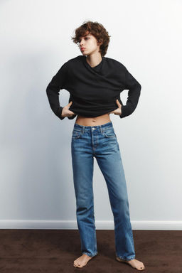TRF STRAIGHT-LEG MID-RISE JEANS - Zara фото 2