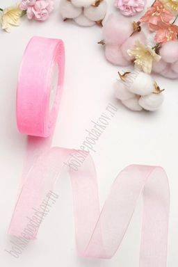 Лента органза 2,5 см*50 ярд (SF-1353) розовый №1004