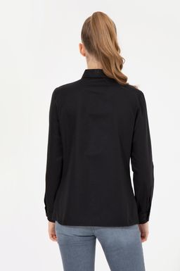 Женская черная рубашка с длинным рукавом Basic - U.s. polo assn фото 5