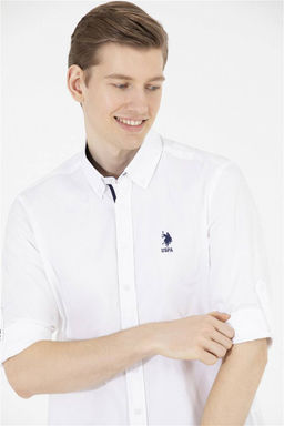 U. S. Polo Assn / Мужская белая рубашка с длинным рукавом - U.s. polo assn фото 9