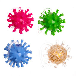 Цена за 2 шт. Мялка «Вирус» надувается, цвета МИКС