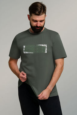 Арт. 67123 Футболка мужская 48-56 (5 шт) Цвет:хаки - Идеал фото 6