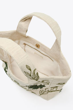 EMBROIDERED FABRIC TOTE BAG - Zara фото 5