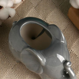 Декоративный горшок для цветов «Слон Платон», 450 мл, 15.5×8.5×12.5 см, керамический, серый