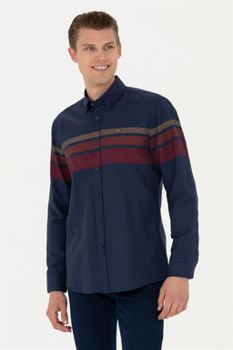 Мужская темно-синяя рубашка с длинным рукавом - U.s. polo assn фото 8