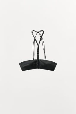 100% BRAIDED LEATHER BRA - Zara фото 10